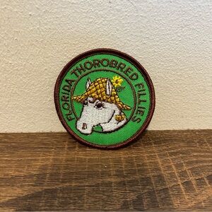 Vintage Florida Fillies Horse Patch Equine Thoroughbred Sew Iron On Patch FL